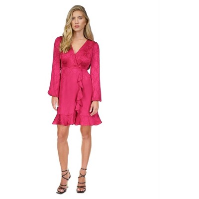 Michael Kors Womens Jacquard Snake Ruffled Dress