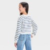Girls' Striped Cropped Pullover Sweater - art class™ - 2 of 3