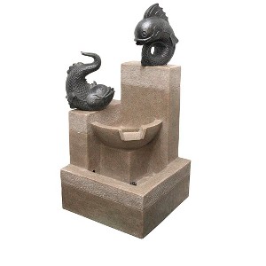 Northlight 37" Brown and Black LED Lighted Koi Fish Outdoor Patio Water Fountain - 1 of 2