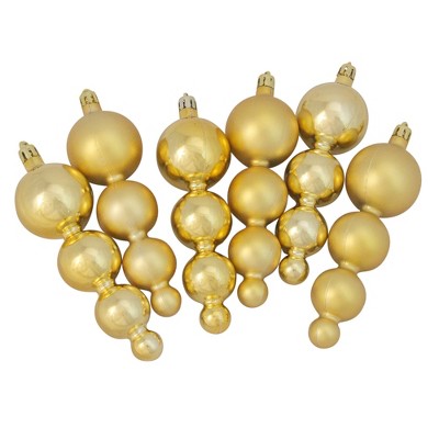 Northlight 6ct Vegas Gold Shatterproof 2-Finish Christmas Ornaments 5.75"