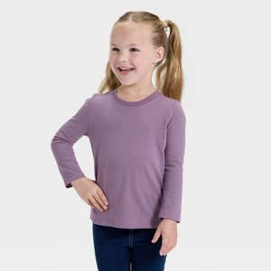 Toddler Girls' Long Sleeve Solid T-Shirt - Cat & Jack™ - 1 of 3