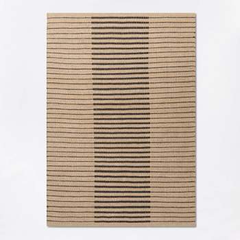 Reseda Hand Woven Striped Jute Cotton Area Rug Black - Threshold™ designed with Studio McGee