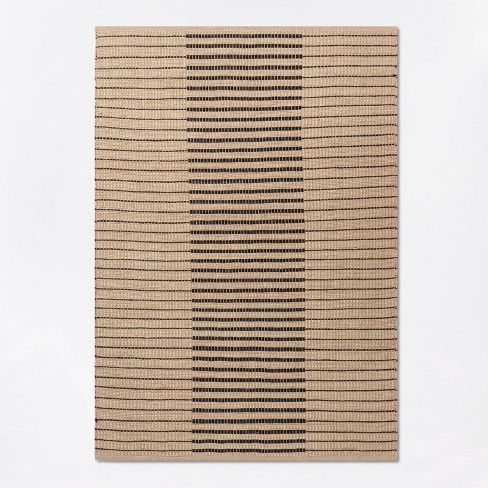 Reseda Hand Woven Striped Jute Cotton Area Rug Black - Threshold™ Designed  With Studio Mcgee : Target
