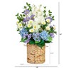 Nearly Natural 31-in Artificial Mixed Flower & Hydrangea Arrangement in Hyacinth Weave Basket - 2 of 3