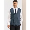 Lars Amadeus Men's Slim Fit Double Breasted Formal Striped Waistcoat - 2 of 4