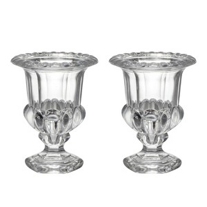 HomeRoots Set of Two Clear Glass Urn Table Vases - 1 of 4