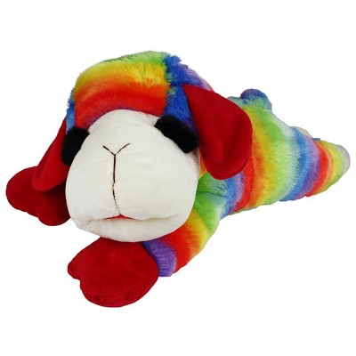 Multipet Jumbo Rainbow Lamb Chop Plush Dog Toy XX-Large - A Giant, Colorful Lamb Chop Toy for Big Dogs