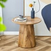 NicBex Natural Round Coffee Table with Wood Grain Top,Exquisite Wood Finish & Trumpet Base,Living Room Center Table,21.6" - 2 of 4