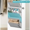 Attop 10 Tier Clear Over the Door Shoe Organizer Storage, Deep Pockets Large Hanging Shoe Rack for Closet Door, Fit 20 Pairs Holder Hanger (Grey) - 3 of 4