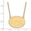 Black Bow Jewelry 14k Yellow Gold Plated Sterling Silver Iowa Hawkeyes NCAA Necklace 18 Inch - 2 of 4