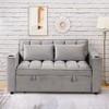 CAVINAS 58" Multi-functional Sofa Bed with Cup Holder and USB Port, Convertible Sofa, Velvet Loveseat Sofa for Living Room - 2 of 4