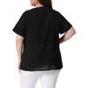 Agnes Orinda Women's Plus Size Pin Dots Notched V-Neck Dressy Trendy Fashion Casual Summer Blouses - 4 of 4