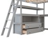 NicBex Full Size Bunk Bed with Desk Loft Bed Bed Frame with Storage Racks, 2 Drawers, Ladder, Guardrails, No Box Spring Required - 4 of 4