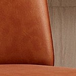 brown faux leather & black steel frame