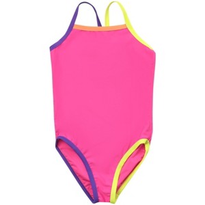 Girls’ One Piece Swimsuit – UPF 50+, Adjustable Straps, Chlorine-Resistant, Full Coverage, Sizes 2T–16 - 1 of 2