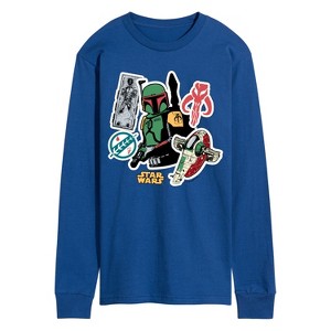 Men's - Star Wars - Boba Stickers Long Sleeve Graphic T-Shirt - 1 of 3