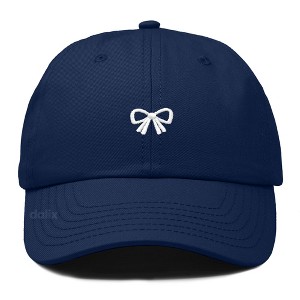 Dalix Bow Embroidered Coquette Cotton Summer Cute Outdoor Baseball Cap Dad Hat Womens - 1 of 4