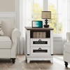 NightStand Bedside Charging Table Bedroom, Night Stand with Charger Station, Open Shelf & 2 Drawers, Modern Nightstand - 3 of 4