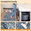 Runner Rug 2x6 Washable Runner Rug with Non Slip Rubber Backing, Low Pile Distressed Pearl Velvet Kitchen Rug, Vintage Floral Print Soft Rug for - 3 of 4