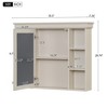 35''W Wall Mounted Bathroom Storage Cabinet with Mirror Door, Modern Wall Cabinet with Mirror, Medicine Cabinet with 6 Shelves - ModernLuxe - 3 of 4