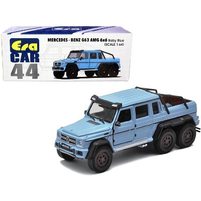 Mercedes Benz G63 AMG 6x6 Pickup Truck Baby Blue 1/64 Diecast Model Car by Era Car