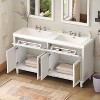 KWPZQEB 60" Bathroom Vanity with Double SMC Sink, Freestanding Vanity Cabinet with 2 Tip-Out Trays & Soft Closing Doors, Large Bath Vanity Sink Combo - 3 of 4