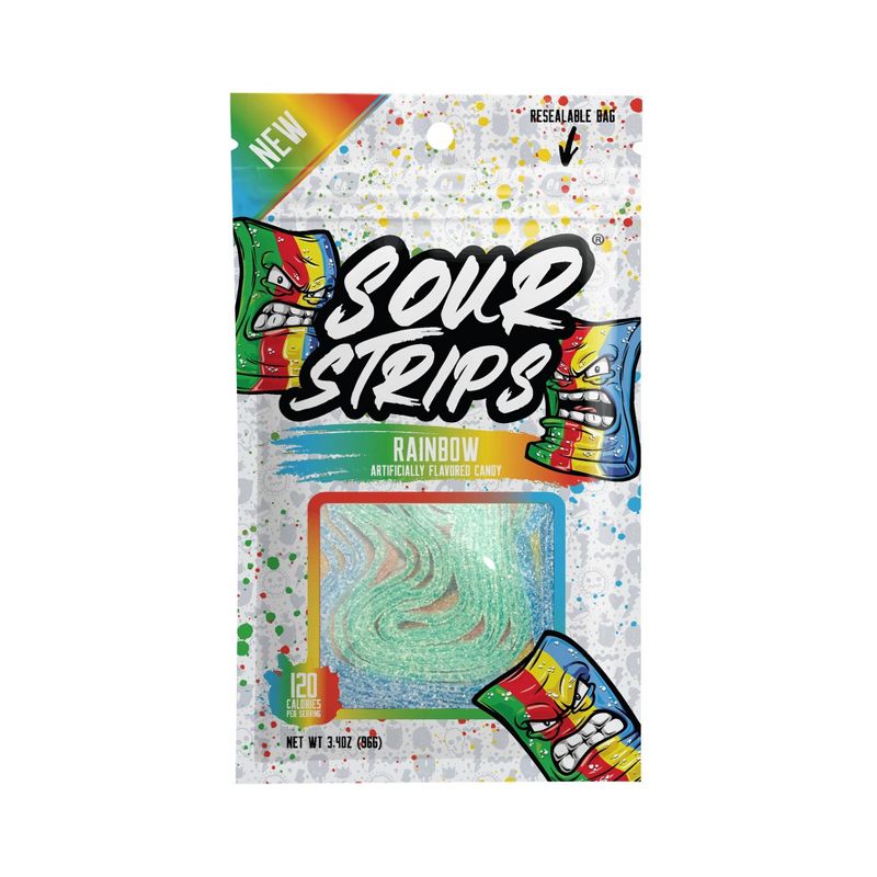 Sour Strips Rainbow Candy - 3.4oz, 1 of 11