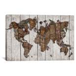 Wood Map by Diego Tirigall Canvas Print