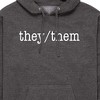 Men's - Instant Message - They Them Pronouns Graphic Fleece Pullover Hoodie - 2 of 4