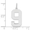 Black Bow Jewelry Sterling Silver, Athletic Collection, Large Polished Number 9 Pendant - 4 of 4