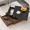 NicBex 2-Tier Square Coffee Table Center Dining Table with with Swivel Tabletop and Storage for Living Room - 4 of 4