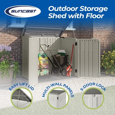 Suncast 34 Cu Ft Vanilla Resin Horizontal Storage Shed