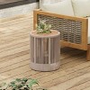 Outdoor Chaise Lounge Set, 4 Chaise Lounge with Adjustable Backrest and 1 Side Table, Acacia Wood Frame Lounge with Cushions-Coolbibila - 2 of 4