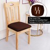PiccoCasa Stretchable Velvet Cushion Chair Seat Slipcovers with Ties 4 Pcs - 3 of 4