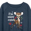 Women's - Disney - Christmas - I'm Snow Cute Lightweight French Terry Wide Neck Long Sleeve Graphic Shirt - 2 of 4