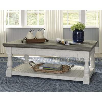 Contemporary Dual-Tone Lift-Top Coffee Table with Hidden Storage