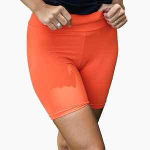 Calypsa Women's Chlorine Resistant High Waisted Mid-Thigh Swim Shorts - 1 of 4