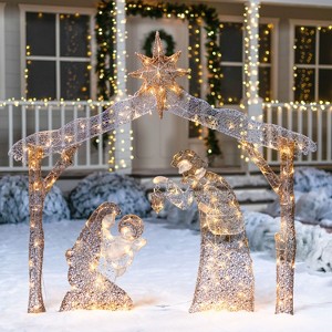 Joyfy 5 FT 3D Christmas Nativity Scene Yard Lights with LEDs for Xmas Indoor Outdoor Garden, Lawn, Christmas Event, Christmas Eve Night Decoration - 1 of 4