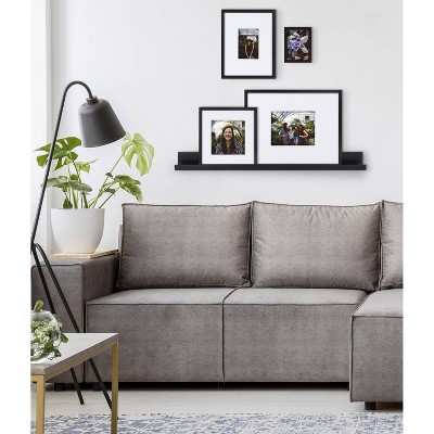 Classic 44.5" Black Wood Gallery Frame and Shelf Set