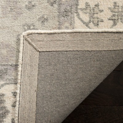 Ivory and Silver Hand-Tufted Wool Area Rug 4' x 6'