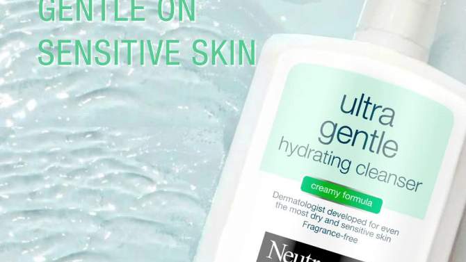 Neutrogena Ultra Gentle Hydrating Facial Cleanser for Sensitive Skin - Fragrance Free - 12 fl oz, 2 of 10, play video