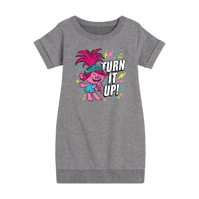 - Trolls - Turn It Up Poppy Graphic Short Sleeve Fleece Dress