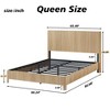 Sapphtopaz Wooden Queen Size Bed Frame with Corrugated Curved Lines Platform Bed with Headboard & Iron Frame for Bedroom,No Box Spring Needed - 3 of 4