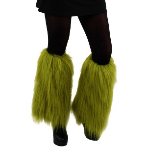 HalloweenCostumes.com One Size Fits Most   Grinch Fuzzy Leg Warmers, Green - 1 of 4