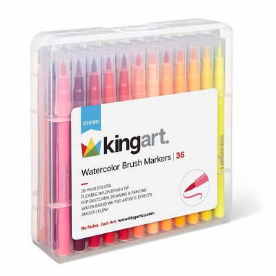 KINGART Watercolor Brush Markers 36 Colors