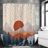 Paaaawaters 1pc Mountain Lake Sunset Pattern Shower Curtain Plus Hooks - Waterproof, Machine Washable Polyester Fabric - 3 of 4