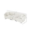 98.5" Boucle Curved 3-Seater Sofa with Plush Cushions & Wooden Frame - 4 of 4