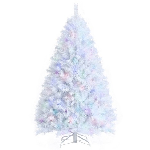 Costway 7ft White Iridescent Tinsel Artificial Christmas Tree with 1156 Branch Tips