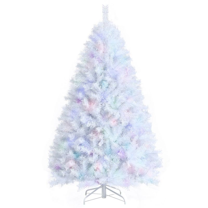 Costway 6ft White Iridescent Tinsel Artificial Christmas Tree w/ 792 Branch Tips, 1 of 11