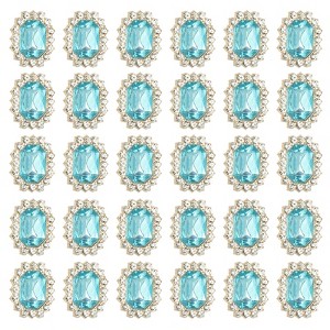 Unique Bargains Button Charms Jewelry Making Craft Acrylic Rhinestones 30 Pcs - 1 of 4